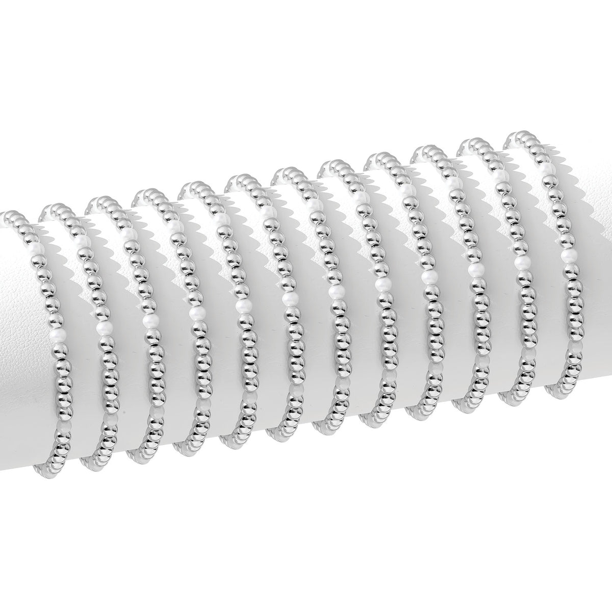 Silver and Pearl Beaded Bracelet