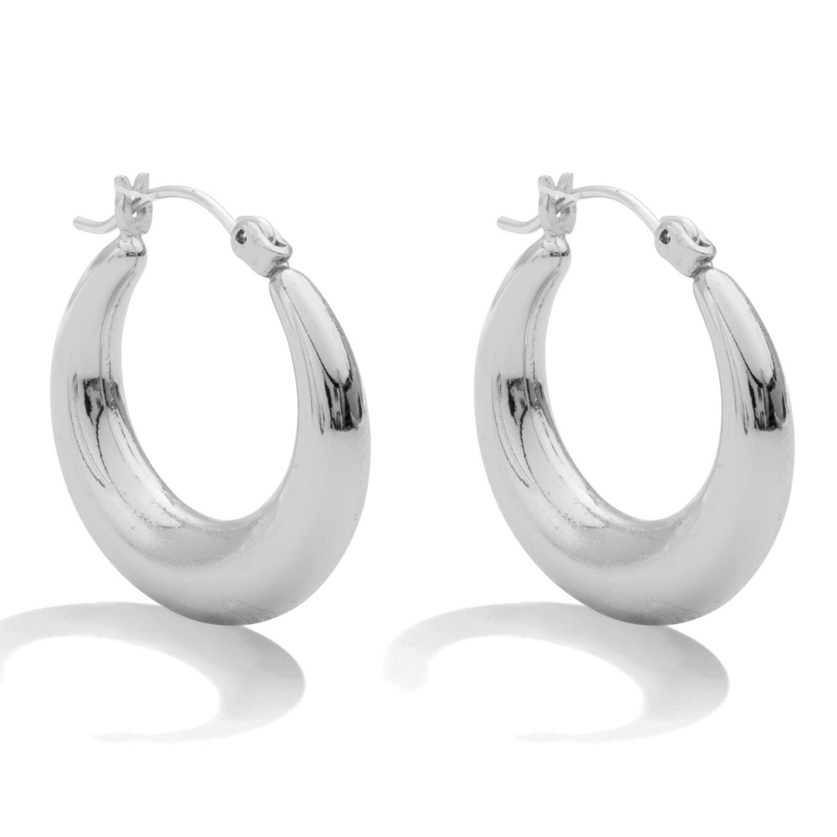 Silver Latchback Hoop Earrings