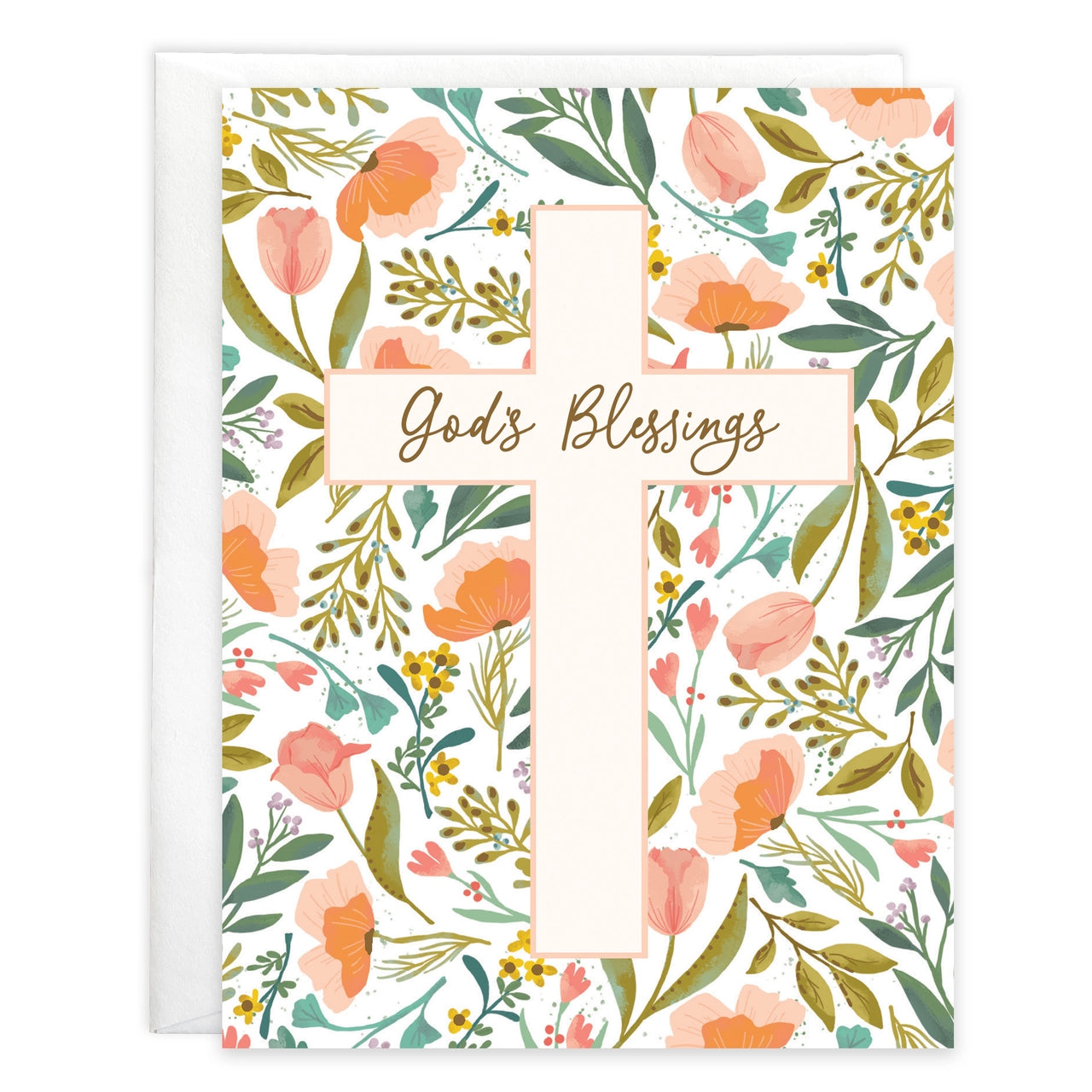 God's Blessings Tulip Cross Card