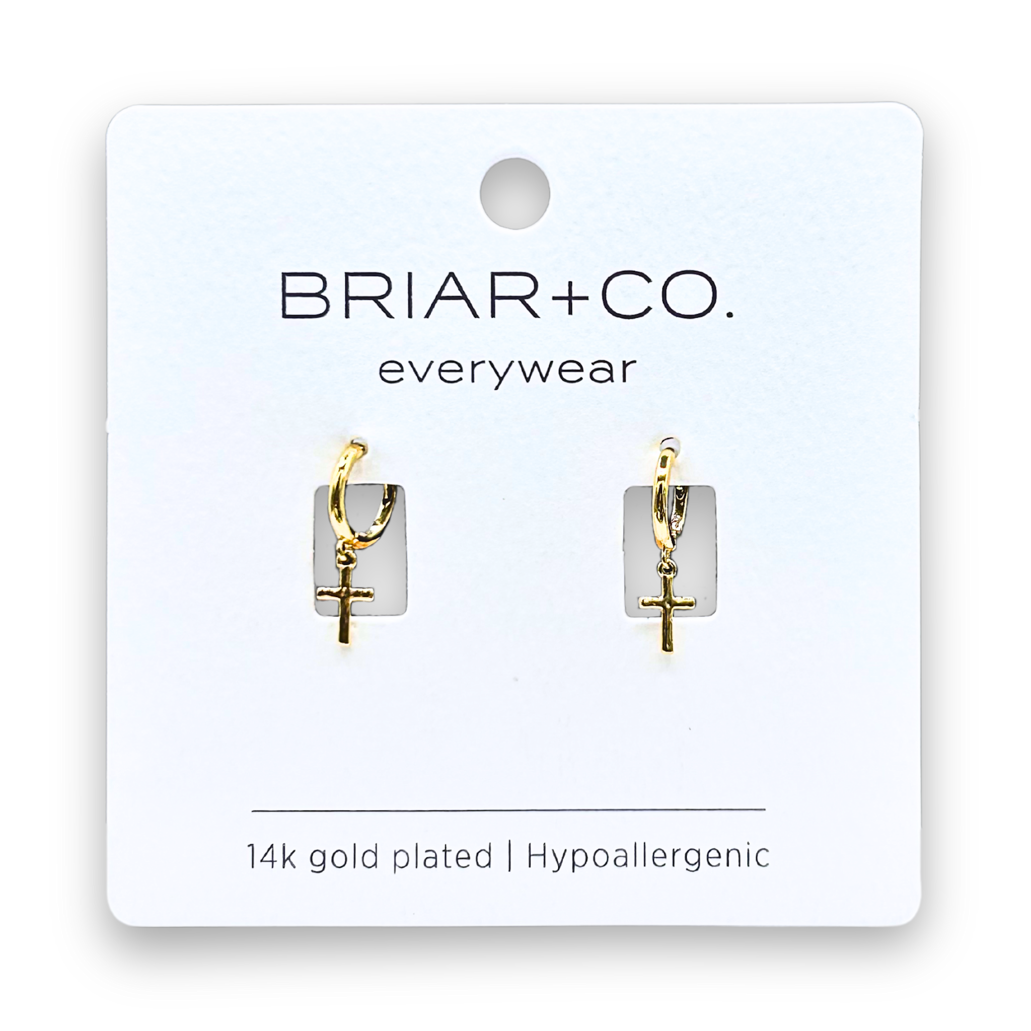 Gold Cross Huggie Earrings