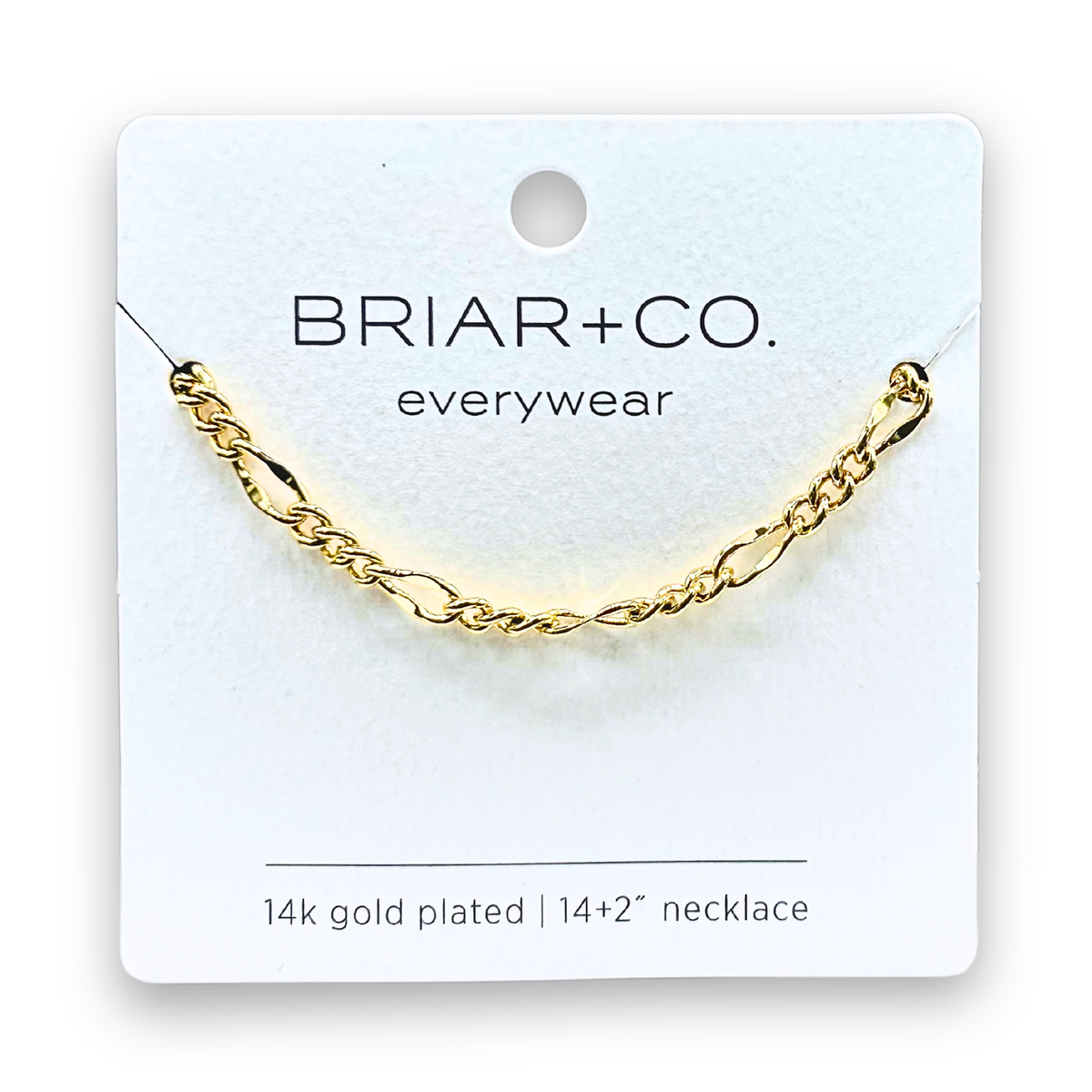 Gold Mirror Figaro Chain Necklace