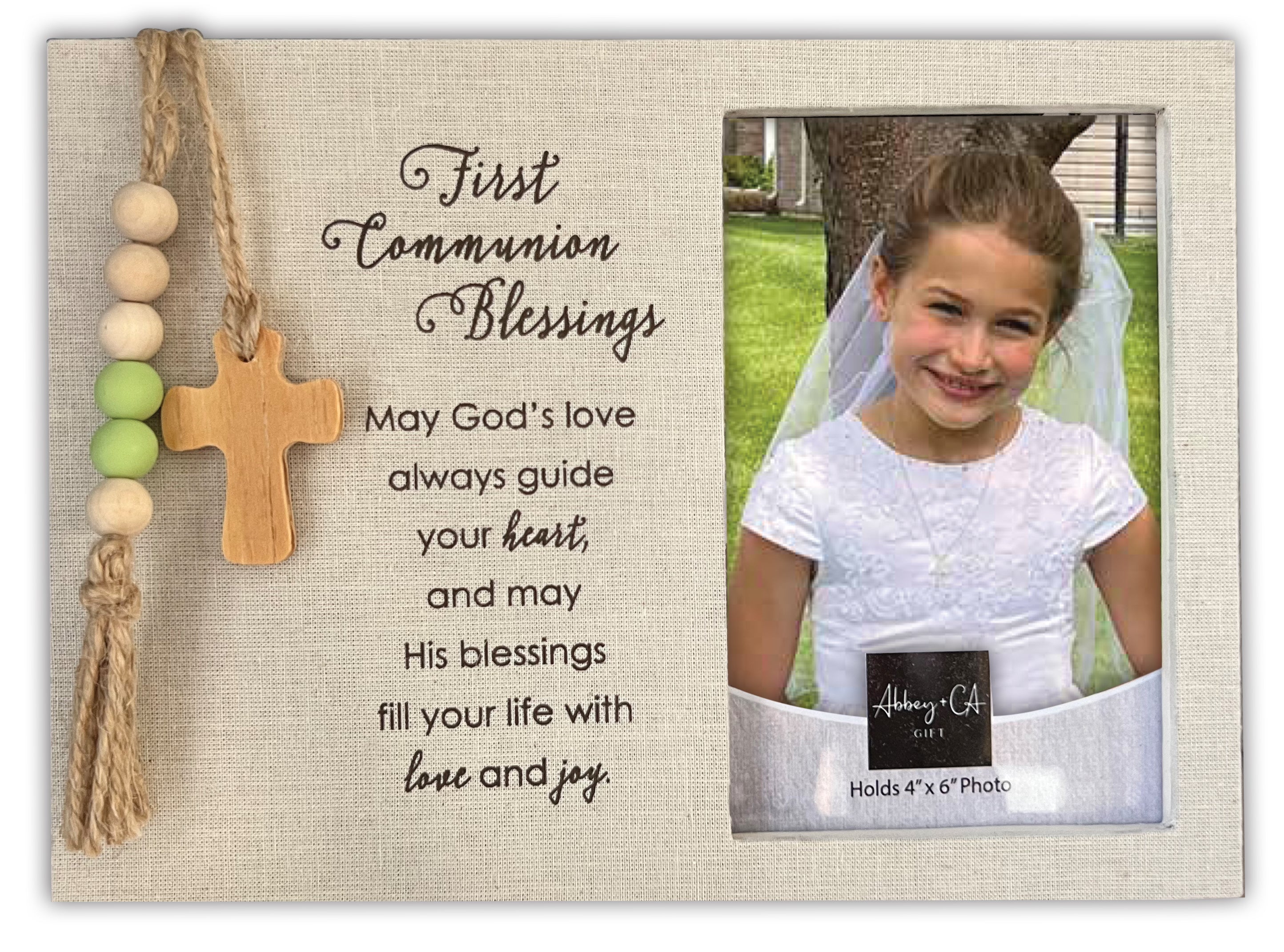 Cross & Bead First Communion Frame