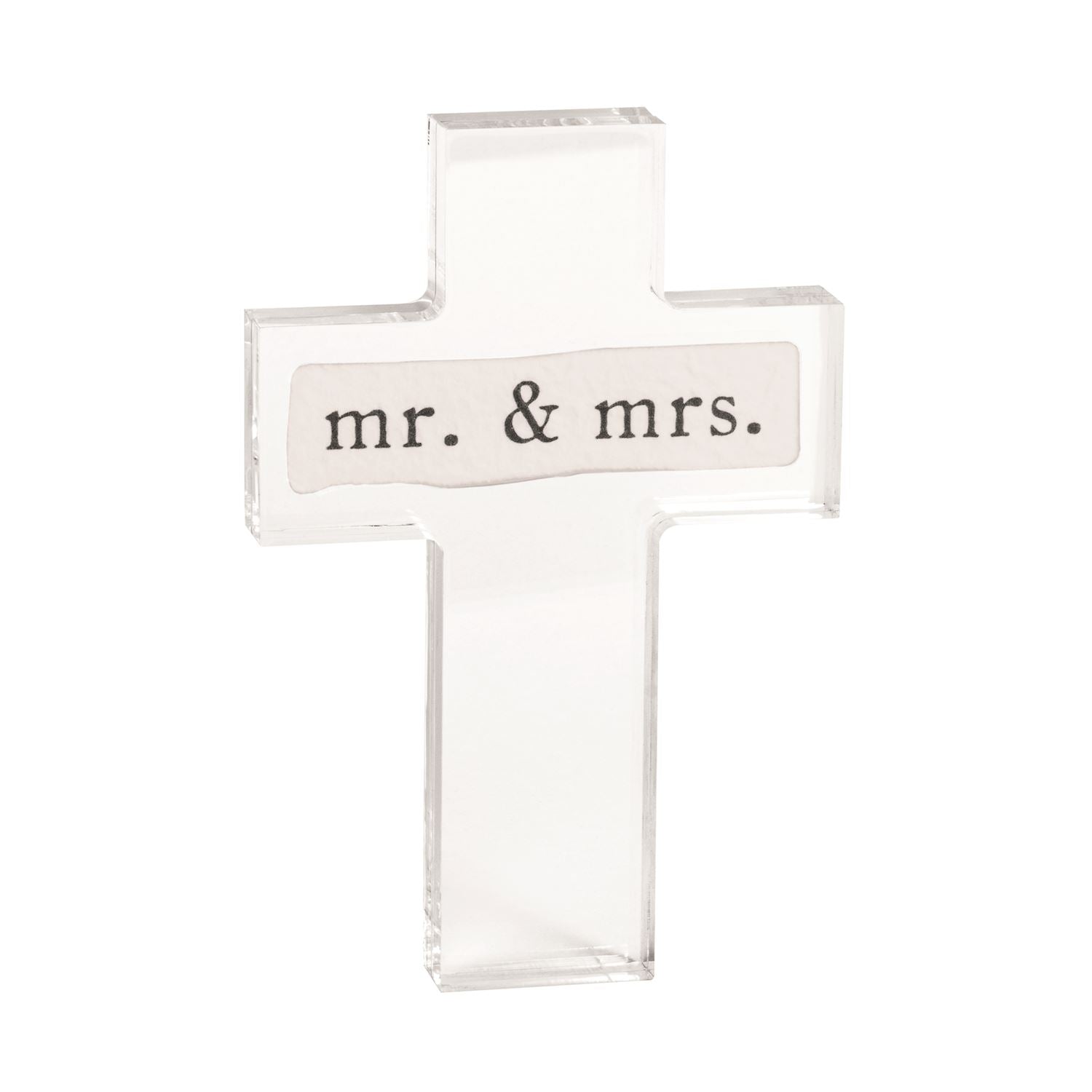 Mr. & Mrs. Sentiment Acrylic Cross