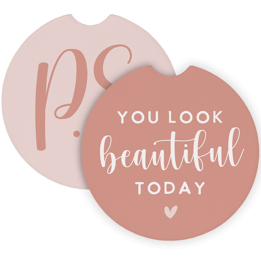 You Look Beautiful P.S. Car Coaster Set