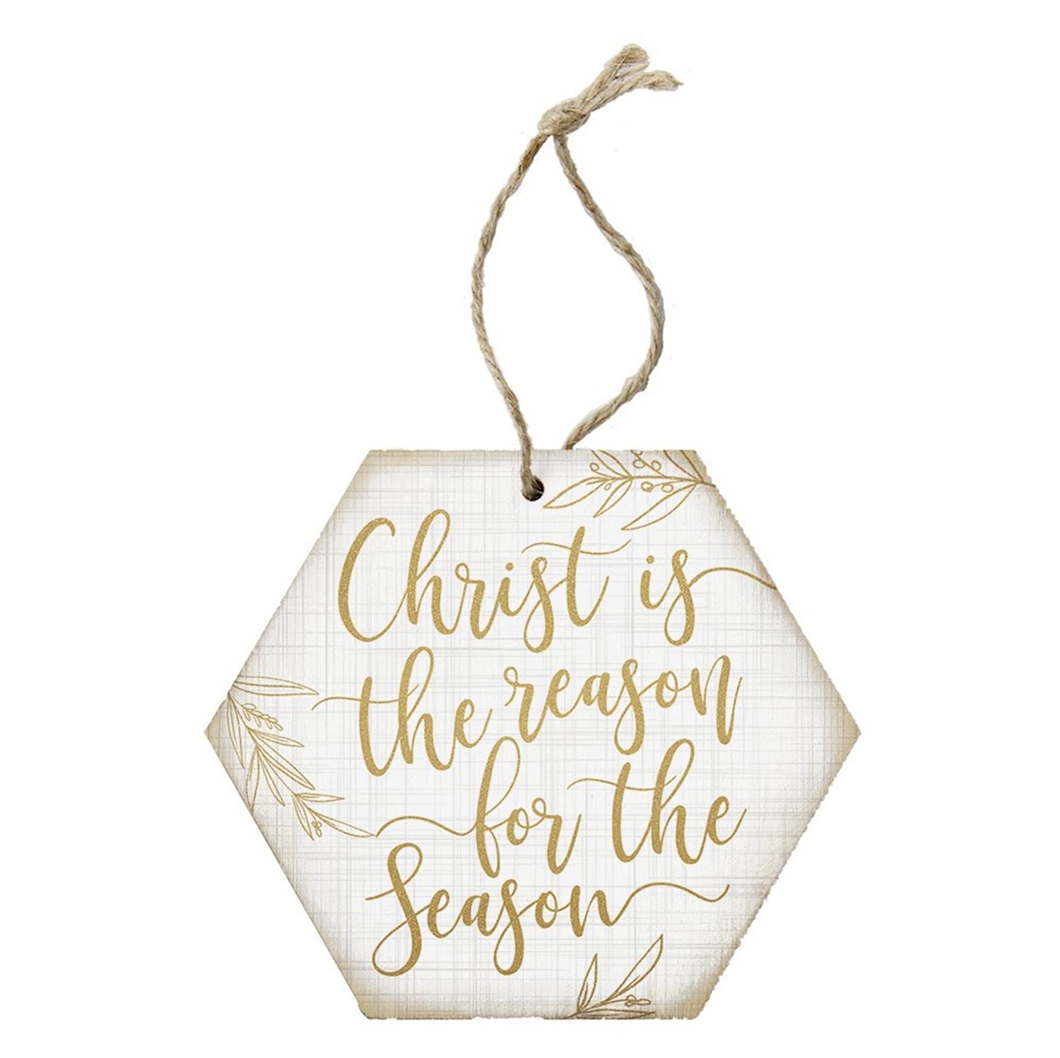 White wooden ornament - Christ is the reason for the season
