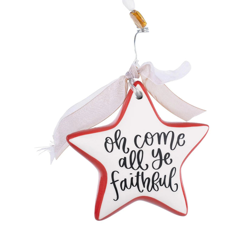 Come Ye Faithful Star Ornament