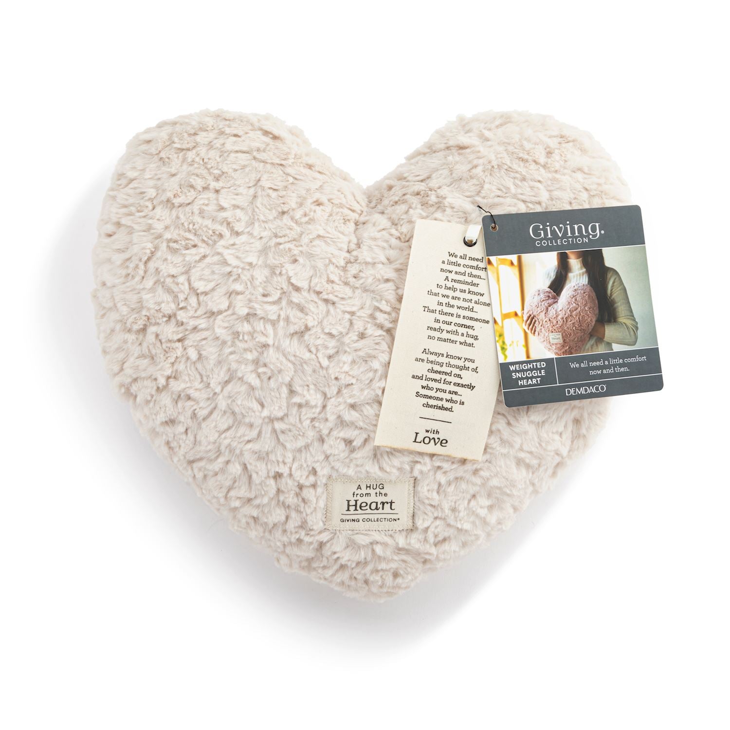 Cream Heart Weighted Pillow