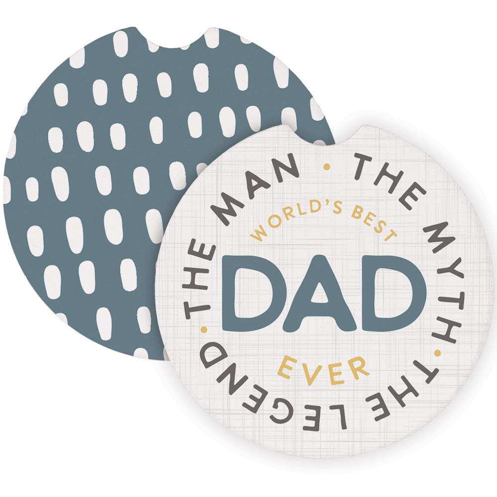 Man, Myth, Dad Car Coaster Set