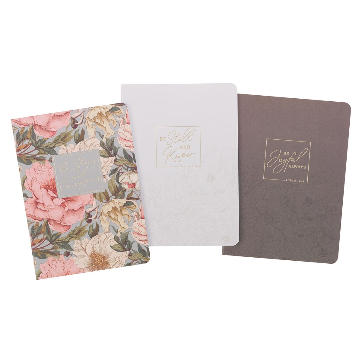 Strong & Courageous Floral 3 Piece Notebook Set