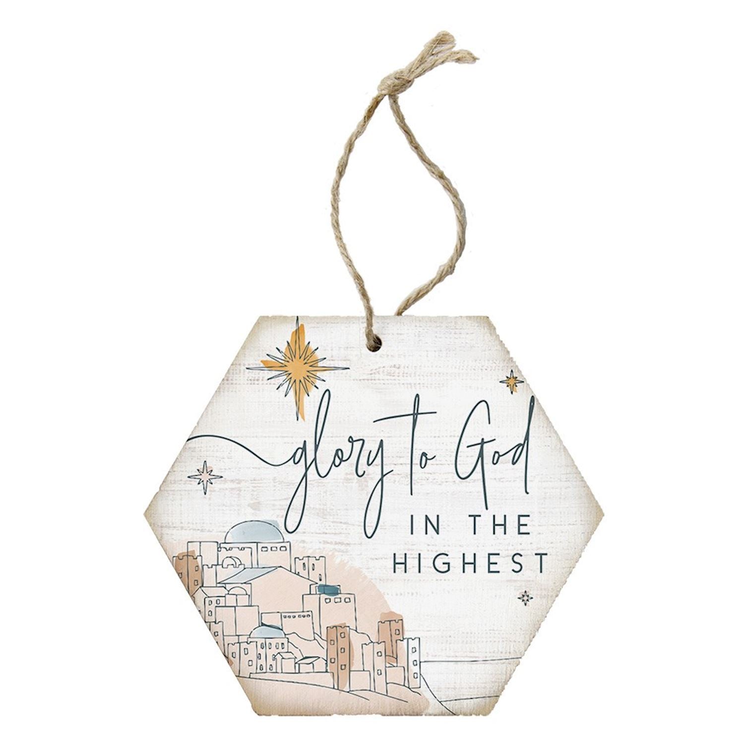 Glory to God in the Highest wooden ornament