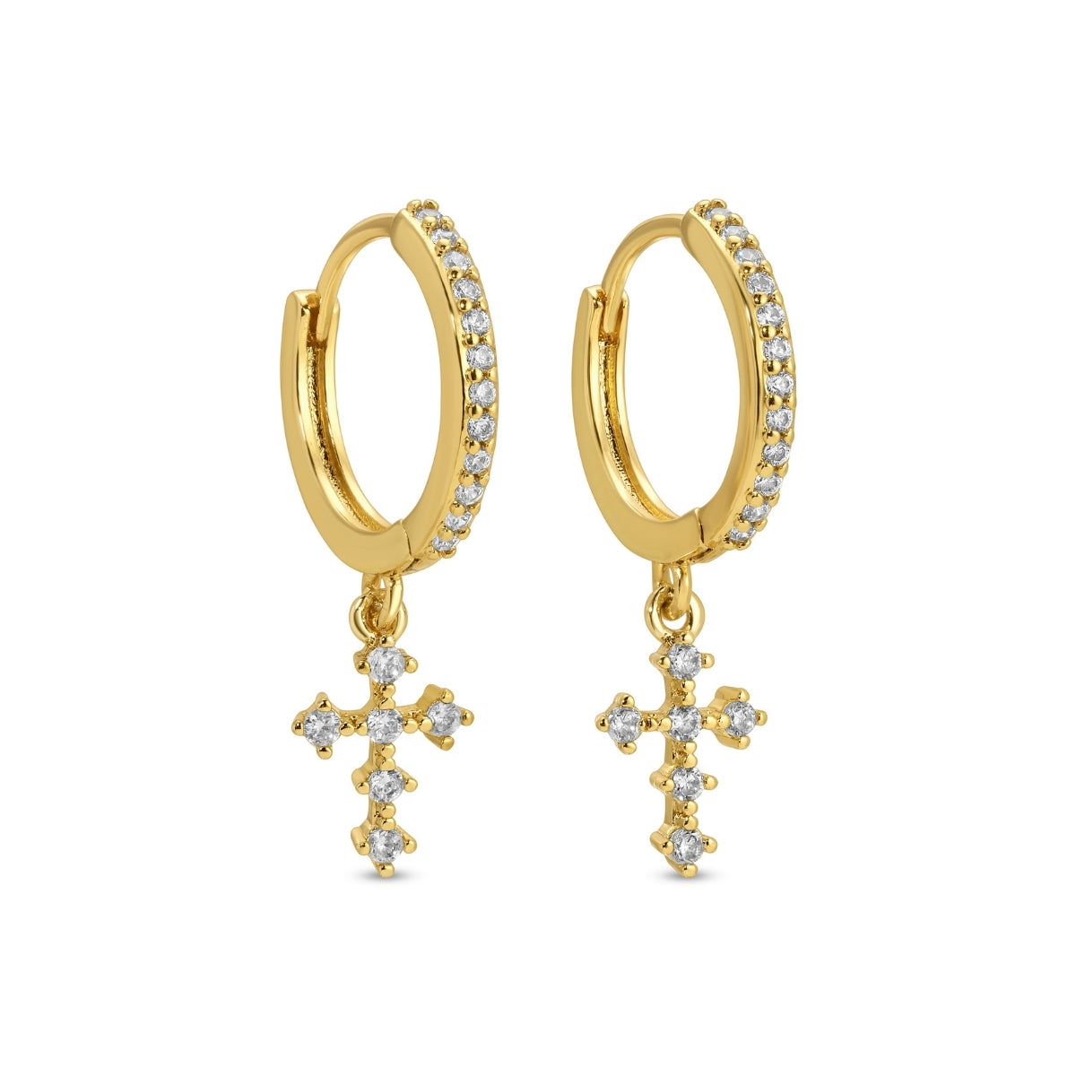 Pavé Cross Earrings