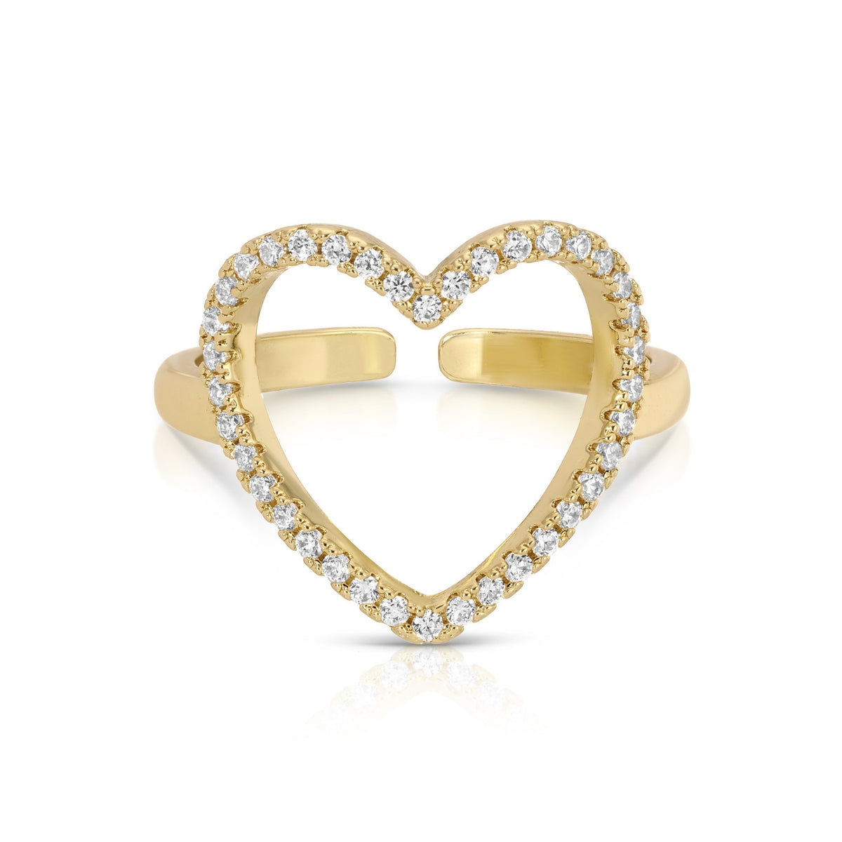 Open Heart Pavé Ring