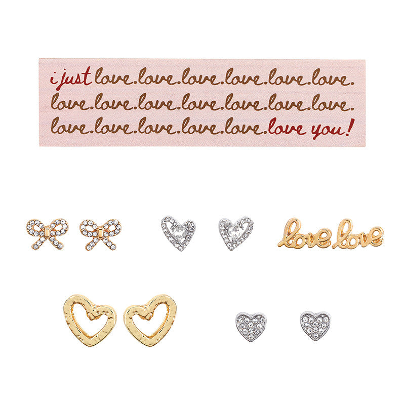 Boxed Heart Earring Set