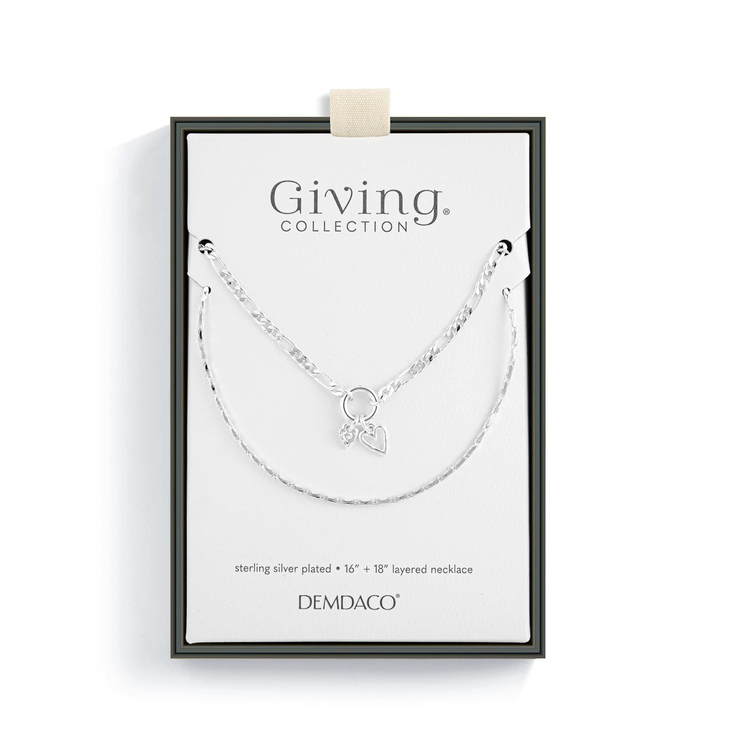 Heart + Cross Silver Charm Layered Necklace