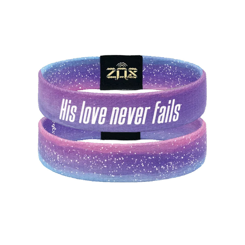 His Love Never Fails Bible Verse Bracelet