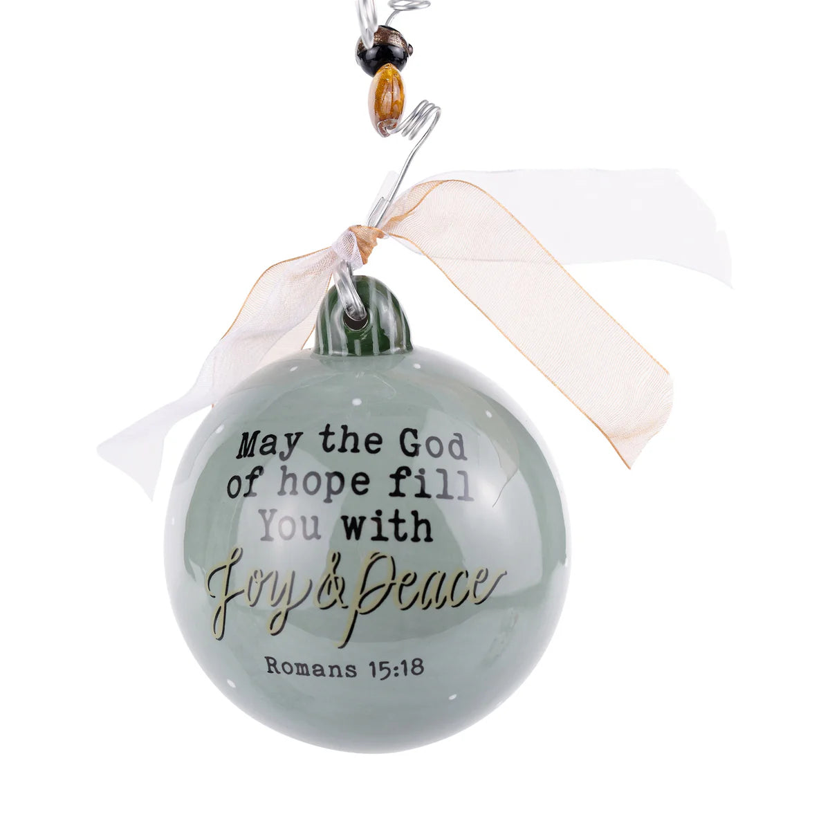 Joy and Peace Manger 
Ceramic Ornament