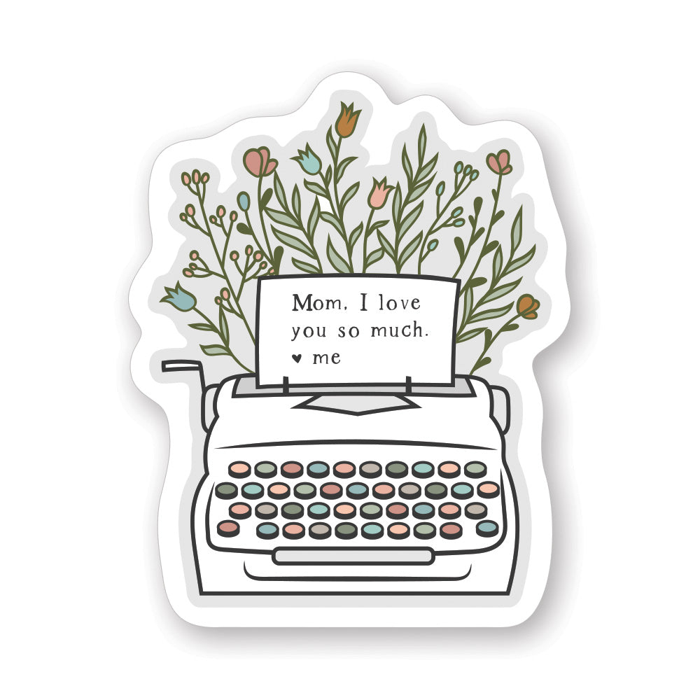 Love You Typewriter Sticker