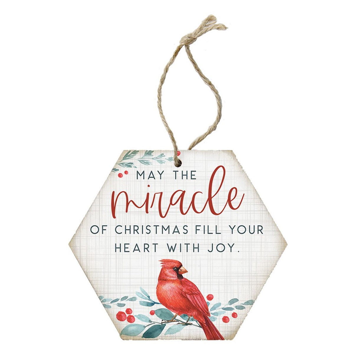 May the miracle of Christmas fill your heart with joy wooden ornament