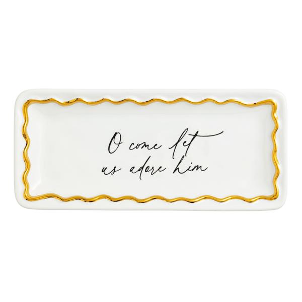 Oh Come Gold Edge Sentiment Tray