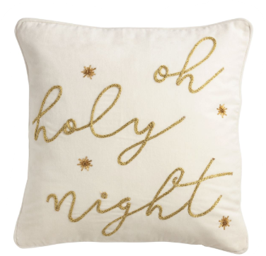 Oh Holy Night Gold Pillow