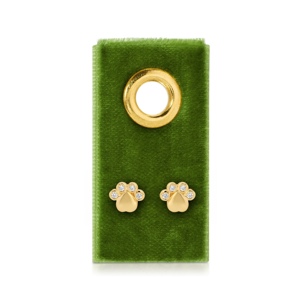 Gold Paw Stud Earrings