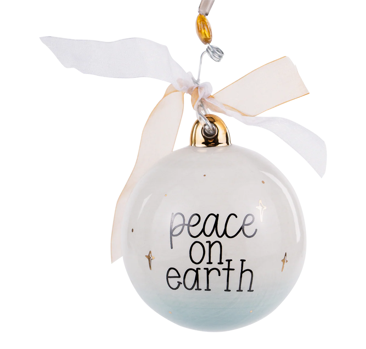 Peace on Earth Manger Ceramic Ornament