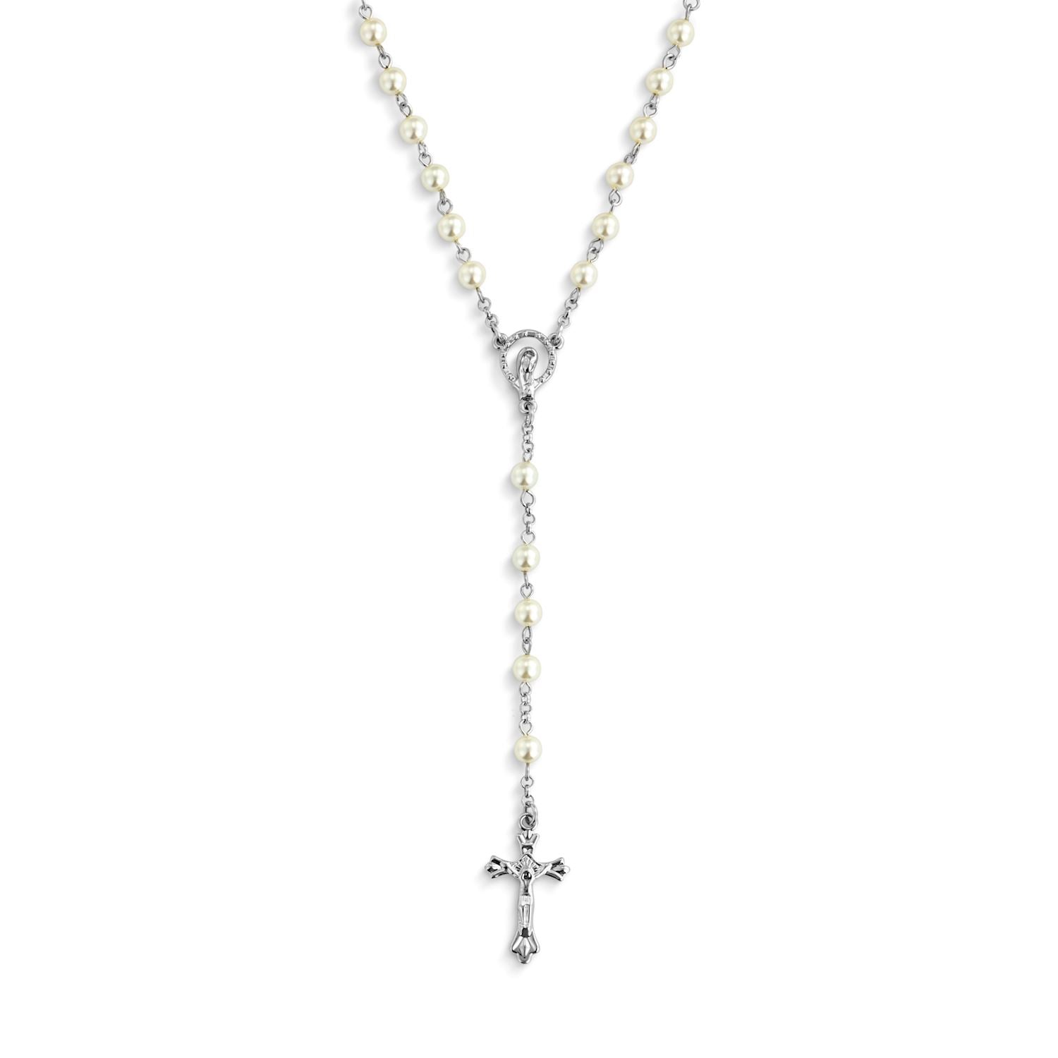 Pearl Rosary + Pouch