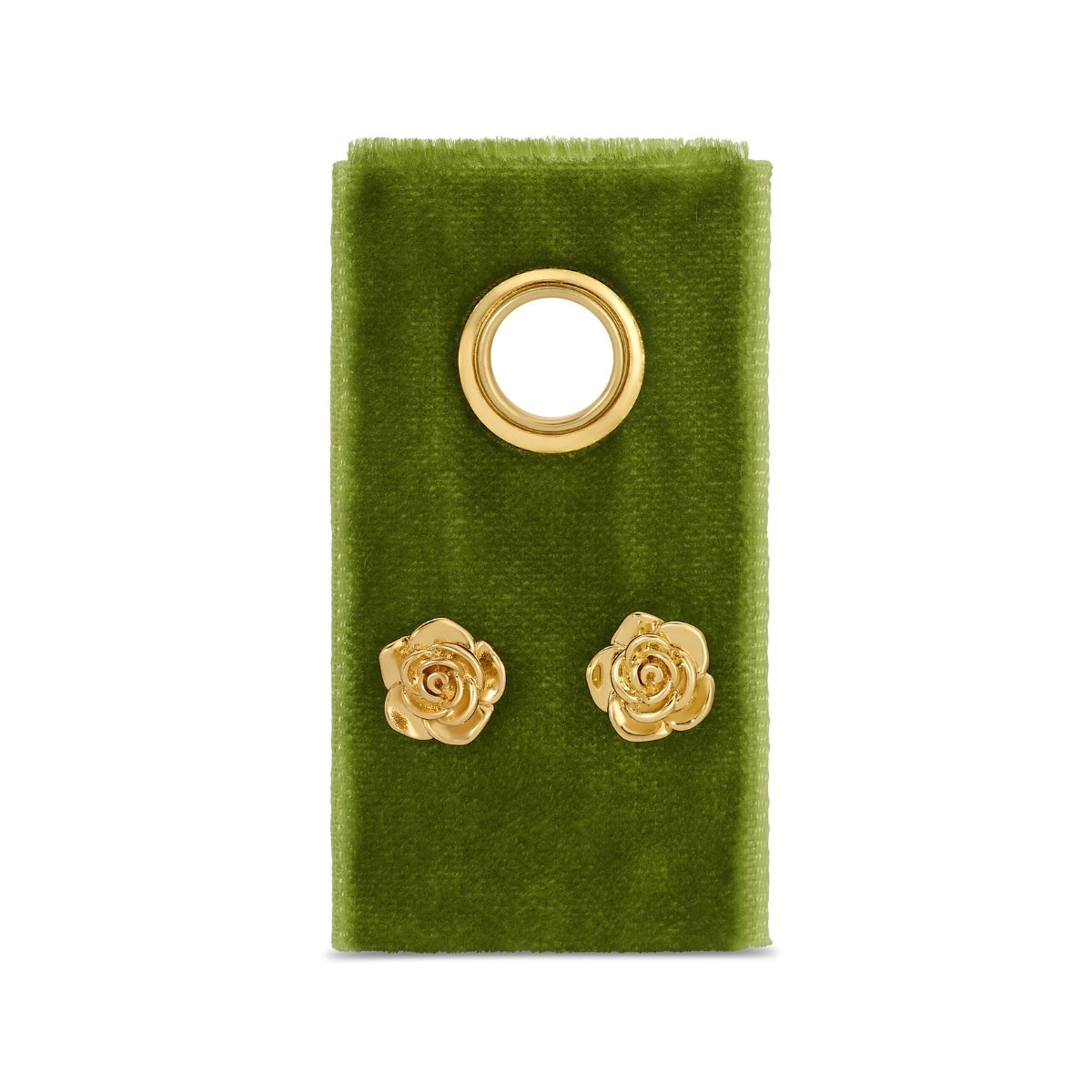 Gold Rose Stud Earrings