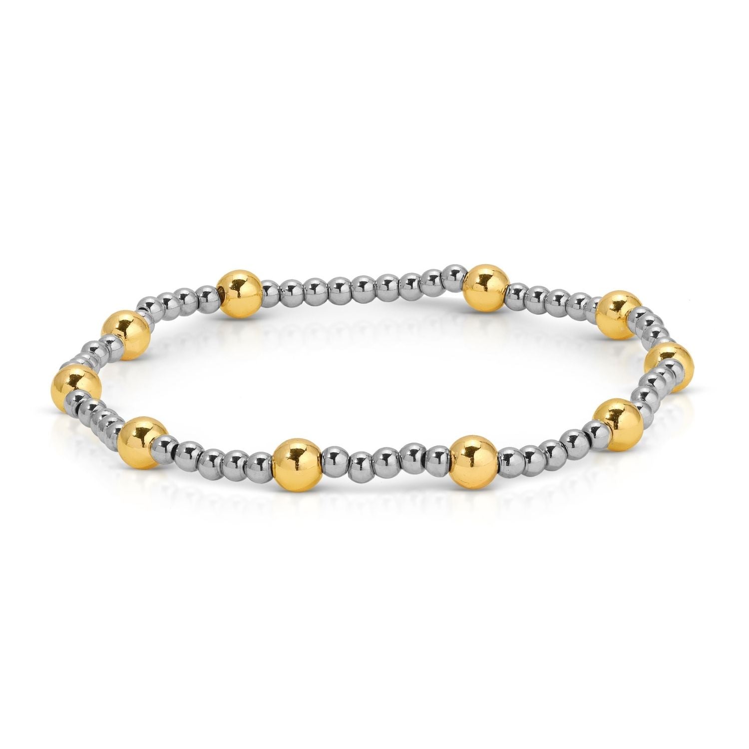 Silver & Gold Beaded Bracelet