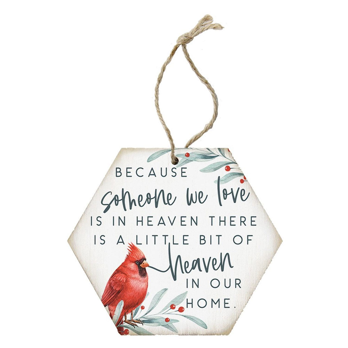 Cardinal, ornament, memory, decor, sentiment, tribute, loved ones, botanical, heartfelt, hanging, handmade, USA-made