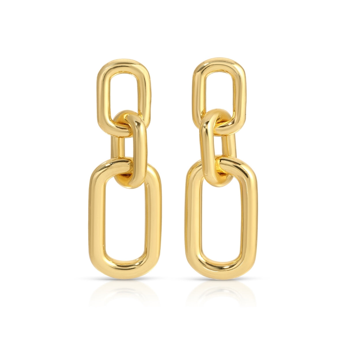 Triple Link Paperclip Earrings