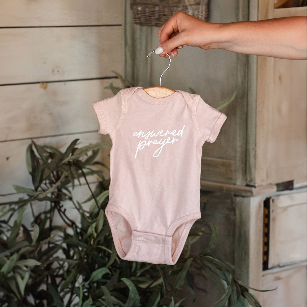 Answered Prayer Baby Bodysuit - Blush