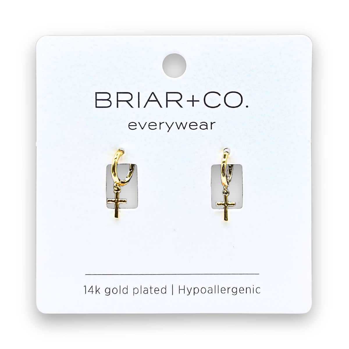 Gold Cross Huggie Earrings