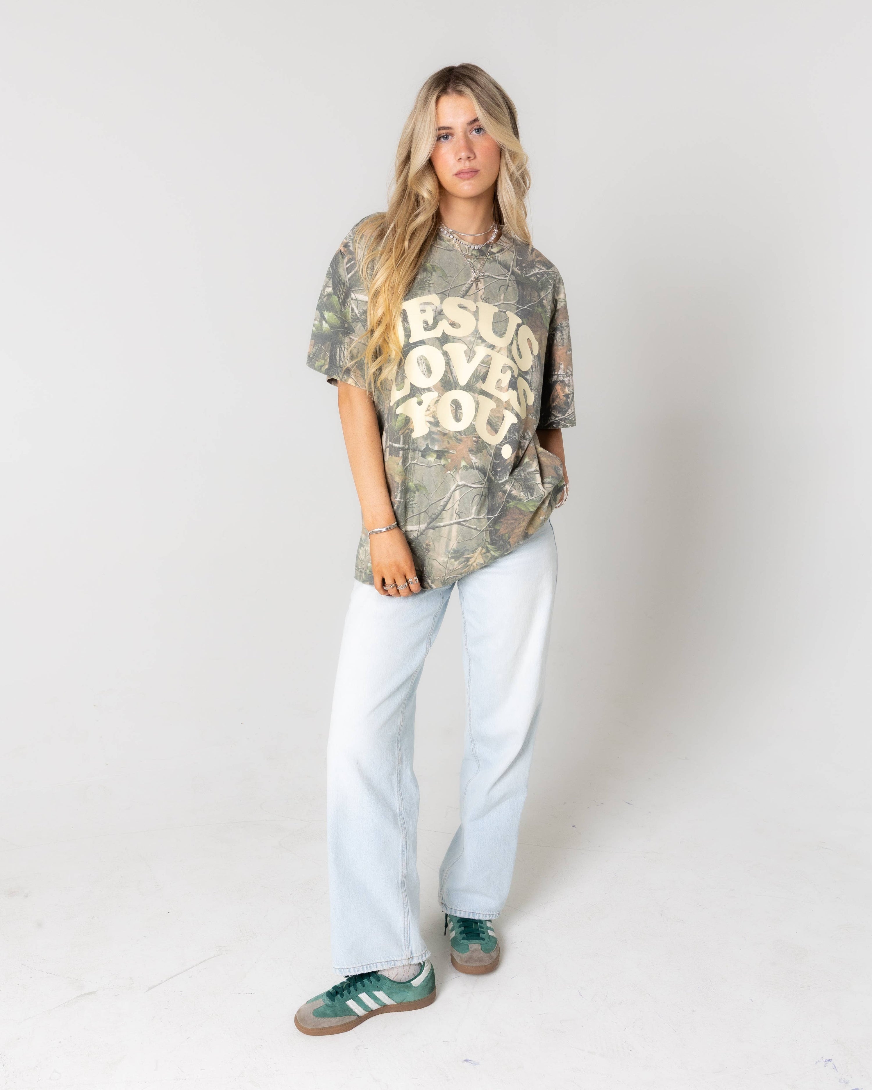 Jesus Love You Camo Oversized Shirt