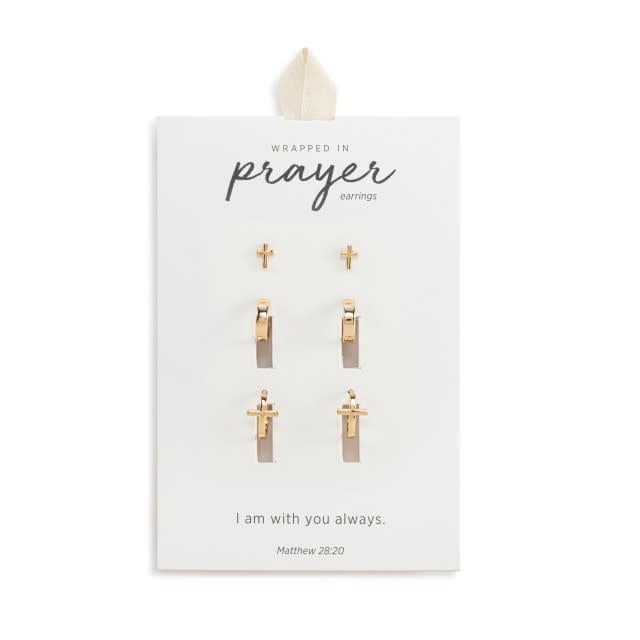 Dainty Cross Earring Set - Gold