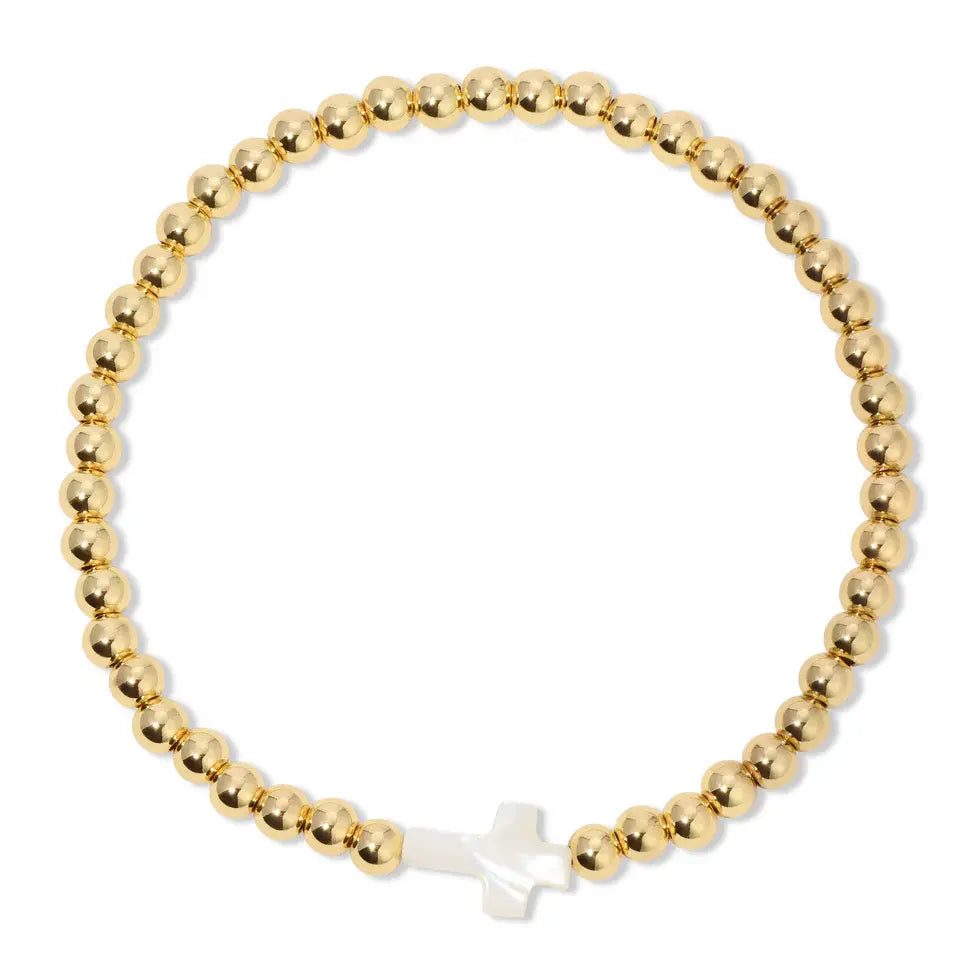 Shell Cross Gold Bracelet