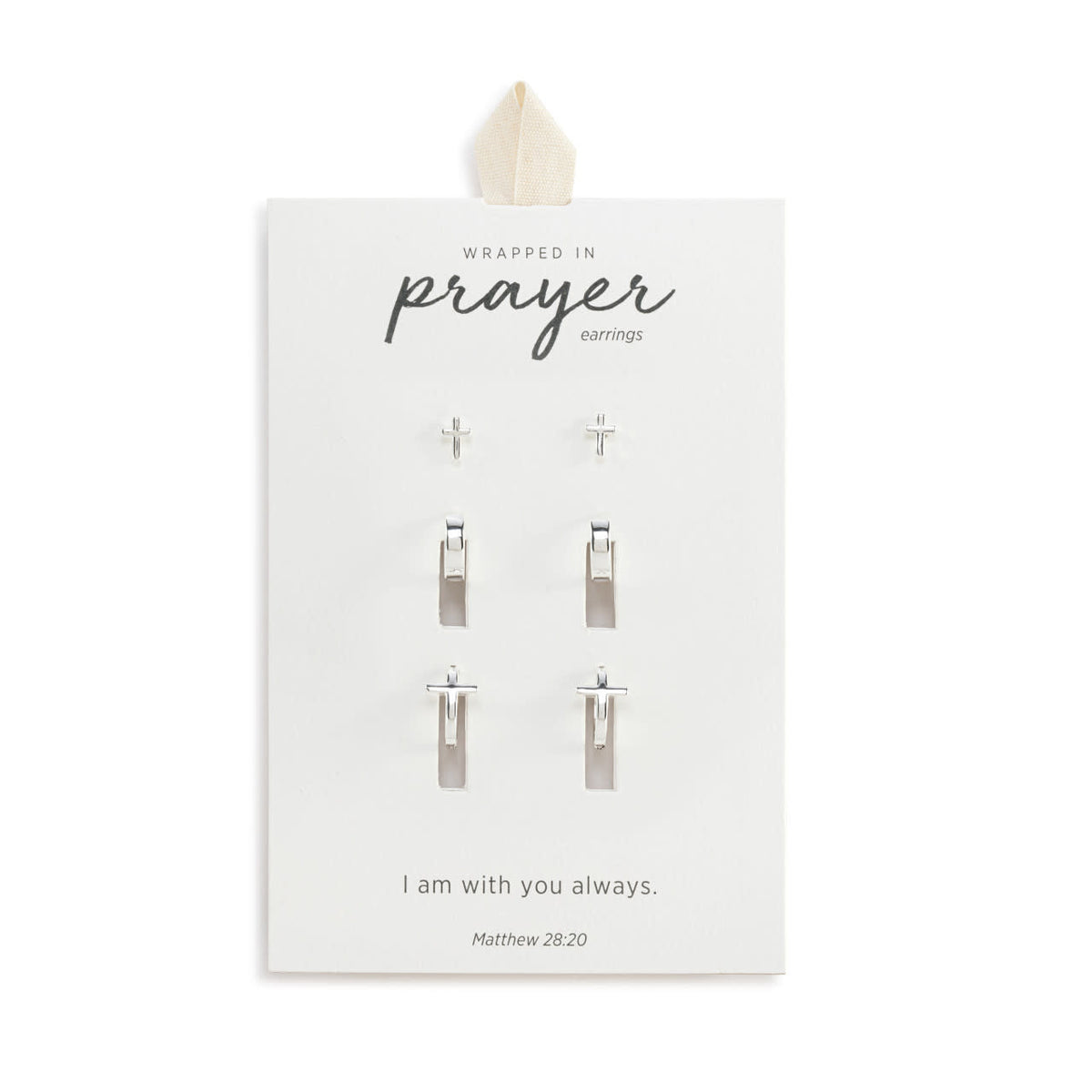 Dainty Cross Earring Set - Silver