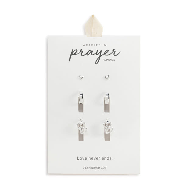 Dainty Double Heart  Earring - Silver