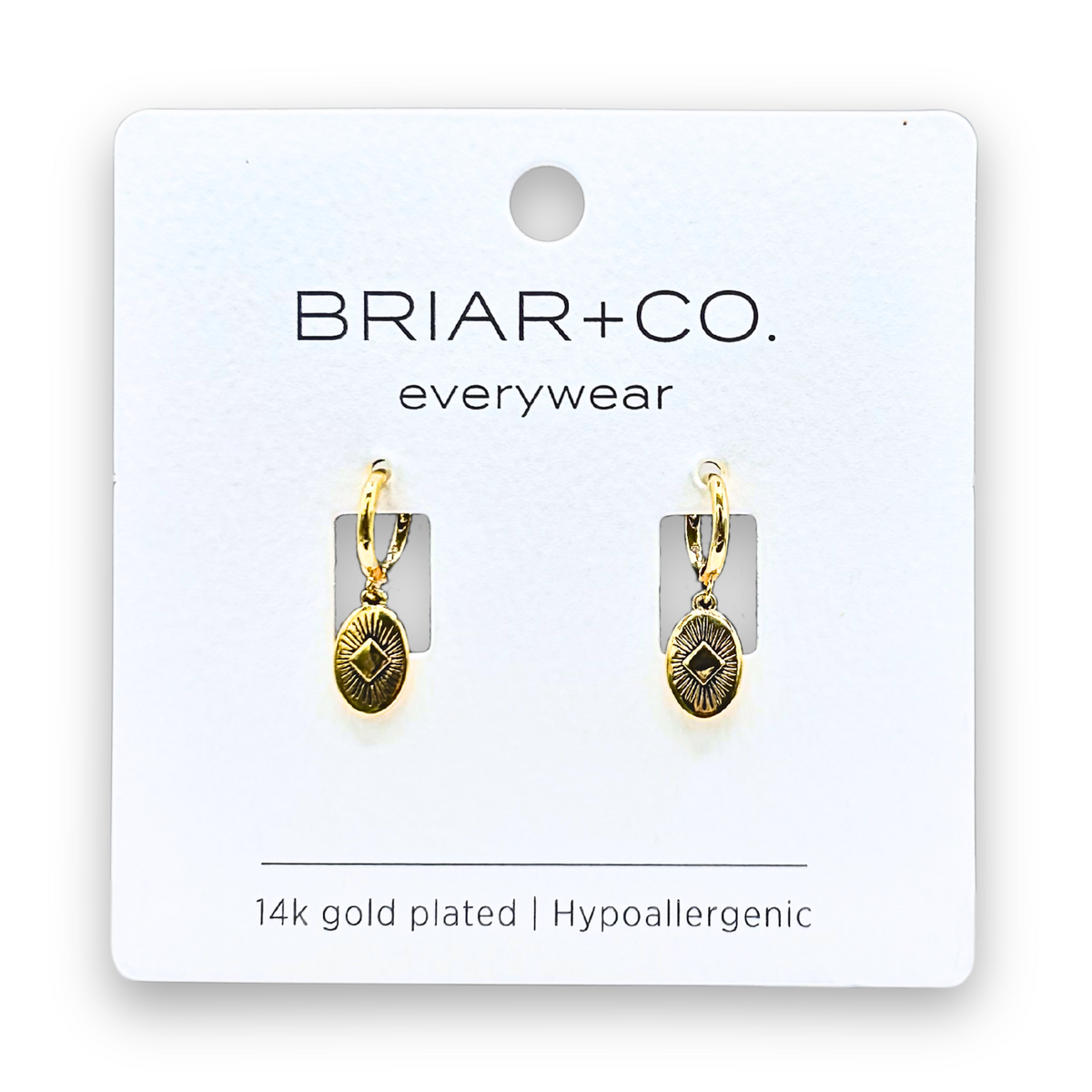 Gold Sunburst Huggie Earrings